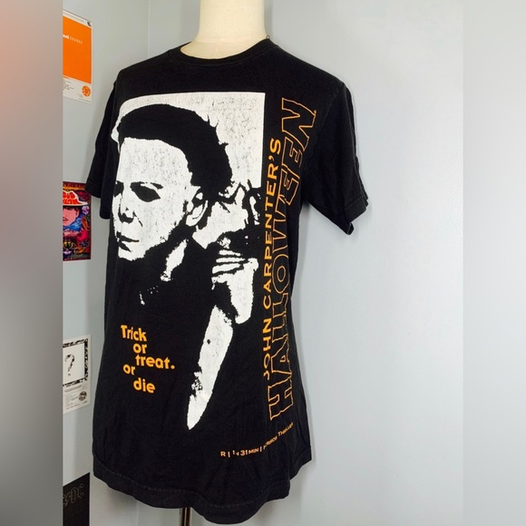 Halloween Horror Movie Shirt Michael Myers Trick or Treat or Die John Carpenter - Picture 6 of 9
